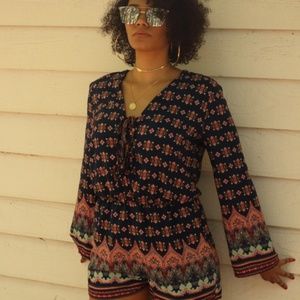 Romeo and Juliet Couture Abstract Print Romper EUC